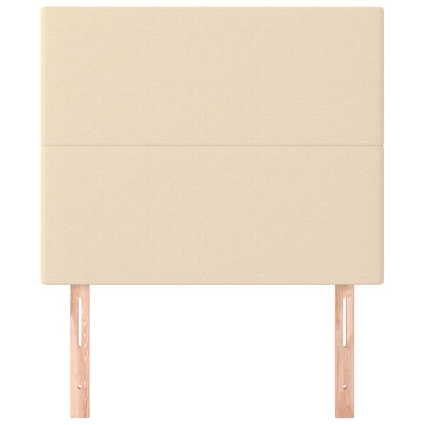 vidaXL Cabeceira Creme 80x5x118/128 cm Tecido