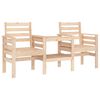 vidaXL Banco de jardim 2 lugares com mesa pinho maci&ccedil;o