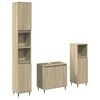 vidaXL 3 pcs conj. m&oacute;veis casa banho derivados madeira carvalho sonoma