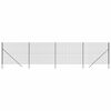 vidaXL Cerca de malha de arame 1,4x10 m a&ccedil;o galvanizado antracite