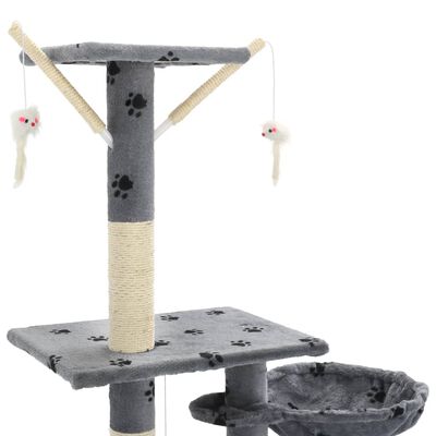 vidaXL Árvore para gatos c/ postes arranhadores sisal 230-250 cm cinza