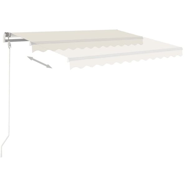 vidaXL Toldo retr&aacute;til manual 450x300 cm cor creme