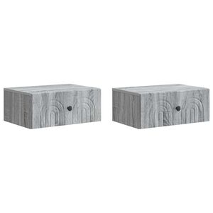 vidaXL Gabinete de Canto Montado na Parede 2 pcs Sonoma Cinzento