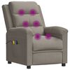 vidaXL Poltrona de massagens elétrica veludo cinzento-claro