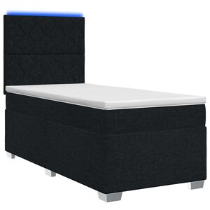 vidaXL Cama box spring com colch&atilde;o Preto 100 x 200 cm Tecido