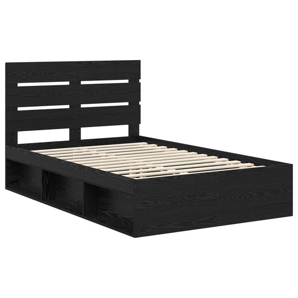 vidaXL Estrutura da Cama Preto 135 x 190 cm Madeira de Pinheiro S&oacute;lida