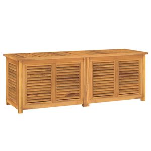 vidaXL Caixa de arruma&ccedil;&atilde;o para jardim com saco 150x50x55cm teca maci&ccedil;a