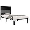vidaXL Estrutura cama pequena solteiro 75x190 cm madeira maciça preto
