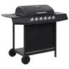 vidaXL Grelhador/BBQ a g&aacute;s com 6 zonas de cozinhar a&ccedil;o preto