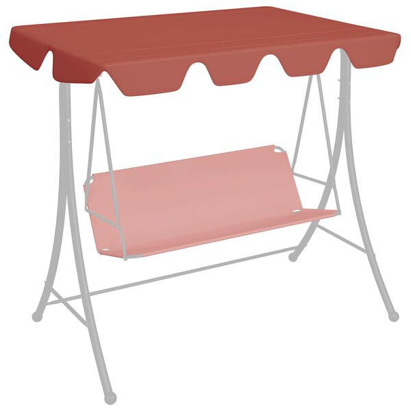 vidaXL Toldo suplente baloiço 188/168x145/110cm terracota