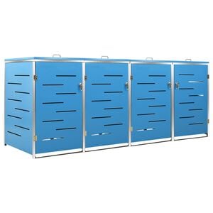 vidaXL Abrigo qu&aacute;druplo para caixotes do lixo 276,5x77,5x115 cm a&ccedil;o