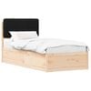 vidaXL Estrutura de Cama com Cabeceira Estofada Preto 100 x 200 cm