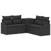 vidaXL Conjunto de Sof&aacute;s 5 unid. Preto Rattan Poli&eacute;ster e A&ccedil;o