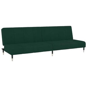 vidaXL Sof&aacute;-cama de 2 lugares veludo verde-escuro