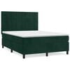 vidaXL Cama com molas/colch&atilde;o 140x190 cm veludo verde-escuro