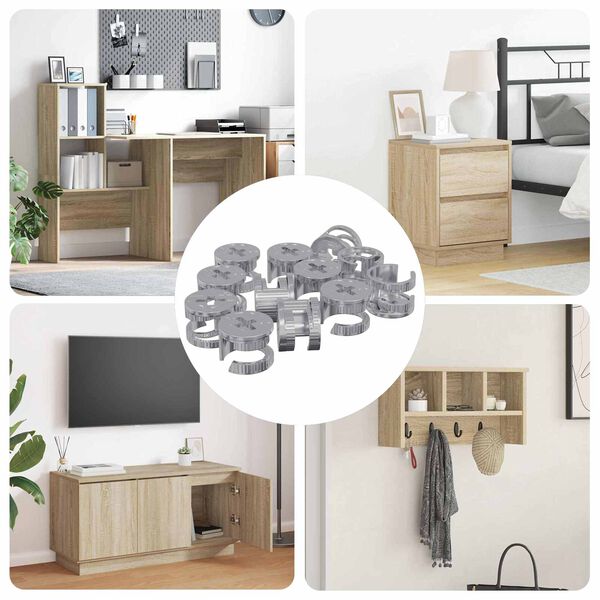 vidaXL Porcas de Fecho Cam 12 pcs Prateado 15 x 11,5 mm Metal