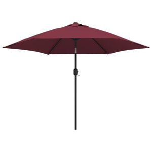 vidaXL Guarda-sol de jardim c/ luzes LED e poste de a&ccedil;o 300 cm bord&ocirc;
