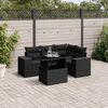 vidaXL 5 pcs conjunto sof&aacute;s de jardim com almofad&otilde;es vime PE preto