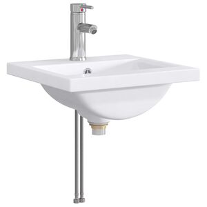 vidaXL Pia de banheiro com torneira e dreno Cromo 42 x 40 x 16,5 cm