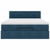 vidaXL Estrutura de cama otomana com colch&atilde;o 140x200 cm azul escuro