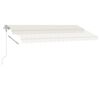 vidaXL Toldo autom&aacute;tico com LED e sensor de vento 450x350 cm cor creme
