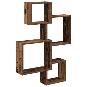 vidaXL Prateleiras de Cubo de Parede Montagem na parede Madeira antiga
