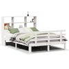 vidaXL Cama com estante sem colch&atilde;o 120x190 cm pinho maci&ccedil;o branco