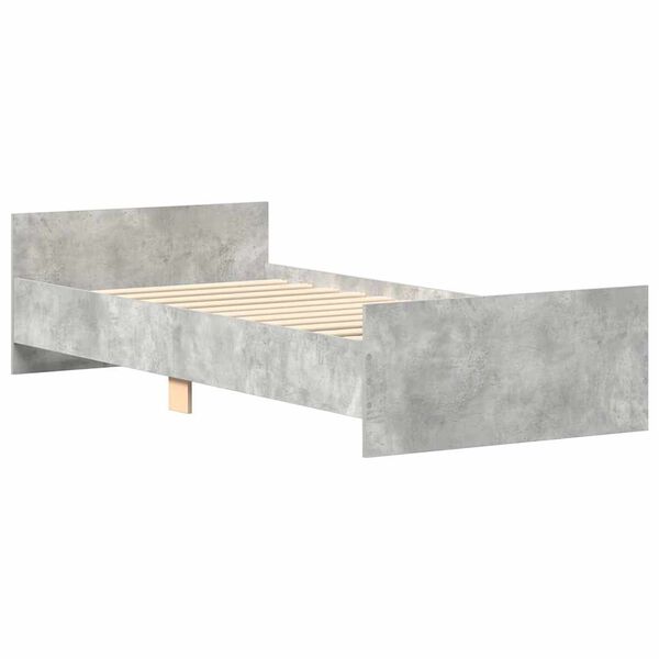 vidaXL Estrutura de cama 90x190 cm derivados de madeira cinza cimento