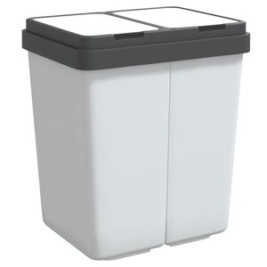 vidaXL Caixote duplo 2x25 L branco
