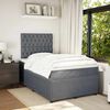 vidaXL Cama boxspring com colch&atilde;o 120x200 cm veludo cinzento-escuro