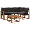 vidaXL Conjunto de Sof&aacute;s para Exterior 5 pcs Natural e Preto
