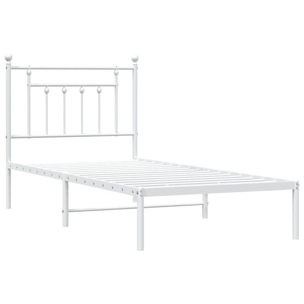 vidaXL Estrutura de cama com cabeceira 80x200 cm metal branco