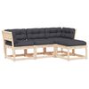 vidaXL 4 pcs conjunto lounge de jardim c/ almofad&otilde;es pinho maci&ccedil;o