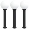 vidaXL Lumin&aacute;rias de poste, 3 unidades, 80 cm, pretas, IP44