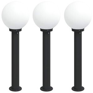vidaXL Lumin&aacute;rias de poste, 3 unidades, 80 cm, pretas, IP44