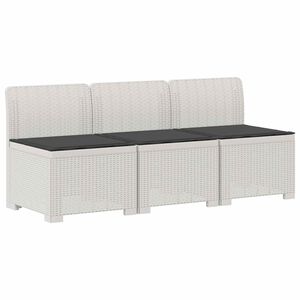 vidaXL Sof&aacute; de Jardim 3 Lugares com Almofadas visual Rattan 3 lugar PP