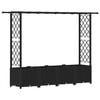 vidaXL Cama Elevada com Treli&ccedil;a e Telhado Preto 203 x 40 x 136 cm PP
