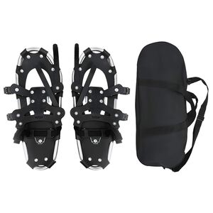 vidaXL Raquetes de Neve 3 em 1 Prata e Preto 53,5 x 21 cm