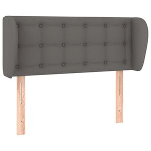 vidaXL Cabeceira de cama c/ abas couro artificial 103x23x78/88cm cinza