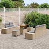 vidaXL Conjunto de Sof&aacute; de Jardim 8 pcs Bege Rattan Sint&eacute;tico