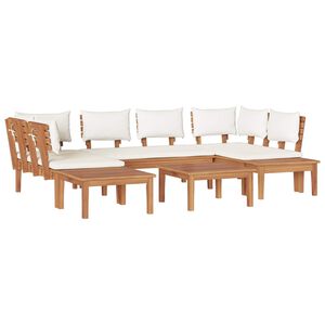 vidaXL Conjunto de Sof&aacute; de Jardim 4 pcs Marrom e Creme