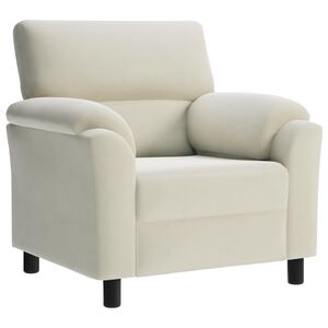 vidaXL Sof&aacute; Creme 94 x 85 x 93 cm Veludo