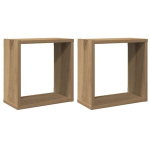 vidaXL Prateleiras cubo 2 pcs derivados de madeira carvalho artisiano