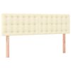 vidaXL Cama box spring c/ colch&atilde;o/LED 140x190cm couro artificial creme