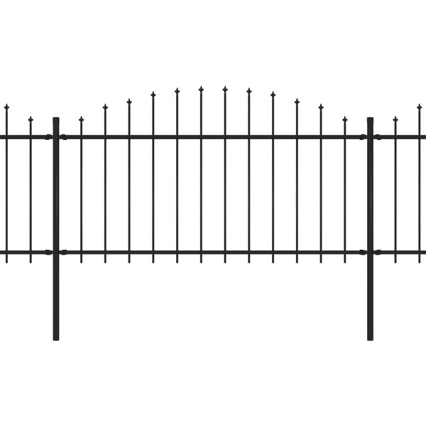vidaXL Cerca de jardim com topo em forma de lança em aço 714,5x150 cm, preta