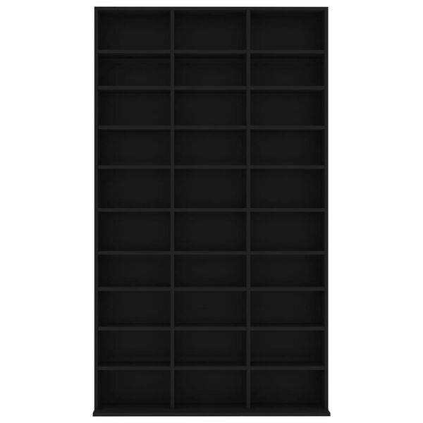 vidaXL Armário para CD 102x16x177,5 cm derivados de madeira preto