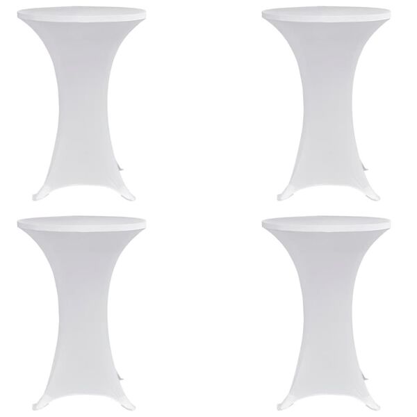vidaXL Capa para mesa de p&eacute; el&aacute;stica &Oslash;70 cm 4 pcs branco