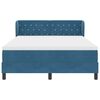vidaXL Cama Box com colch&atilde;o Azul escuro 140 x 190 cm Veludo