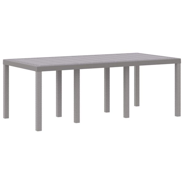 vidaXL Mesa de Jardim Cinzento-claro 200 x 100 x 73 cm vime PE