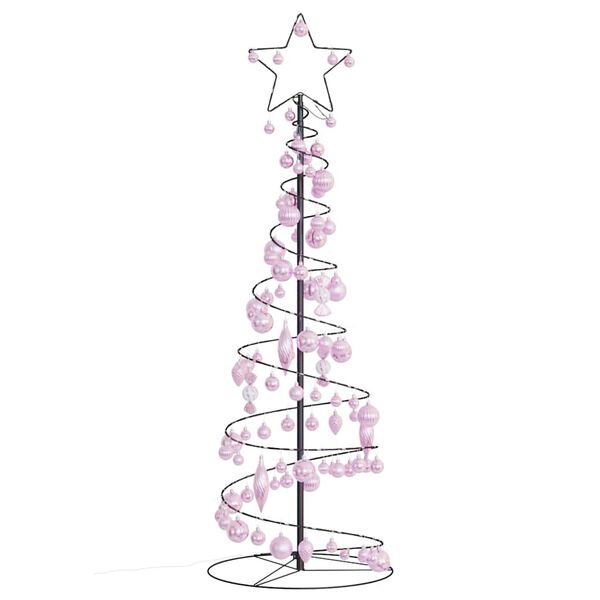 vidaXL &Aacute;rvore de Natal LED com Baubles 100 LEDs Branco Quente 150 cm